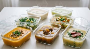 Sopinhas pra semana inteira organizadas em marmitas